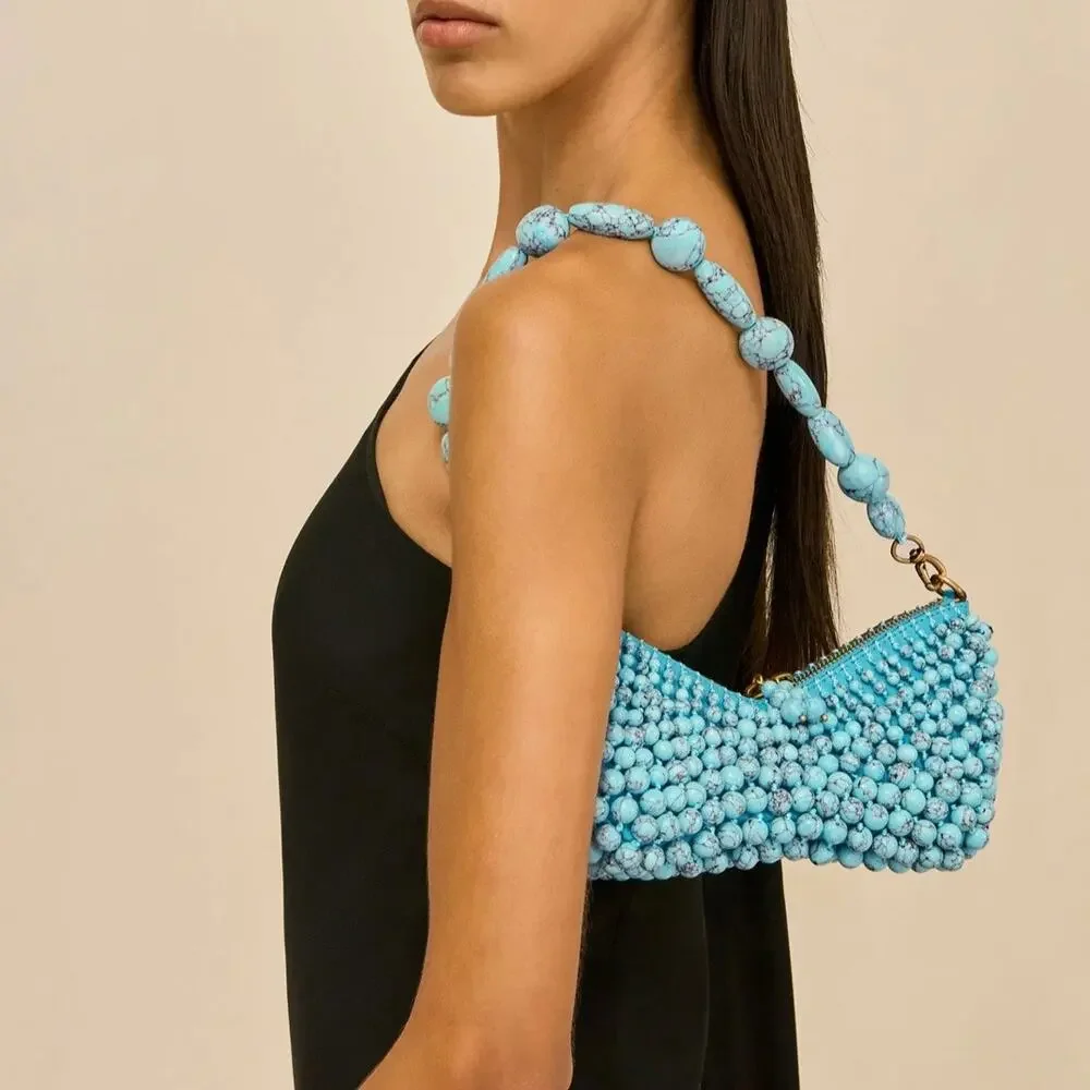 NEW Cult Gaia Mercier Mini Shoulder Bag in Ibiza Turquoise - Picture 2 of 9